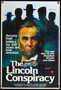 4h594 LINCOLN CONSPIRACY 1sh '77 secrets revealed, art of Abraham Lincoln!