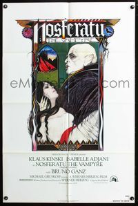 4h734 NOSFERATU THE VAMPYRE 1sh '79 Klaus Kinski, Werner Herzog, classic Palladini art!