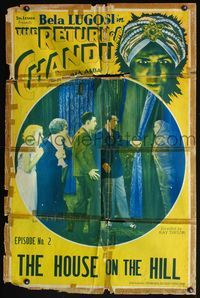 4h816 RETURN OF CHANDU chap 2 1sh '34 Bela Lugosi and people at seance pulling back curtain!
