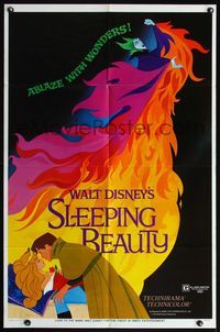 4h879 SLEEPING BEAUTY style A 1sh R70 Walt Disney cartoon fairy tale fantasy classic!