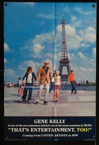 4h920 THAT'S ENTERTAINMENT PART 2 advance 1sh '75 Gene Kelly in front of the Eiffel Tower!