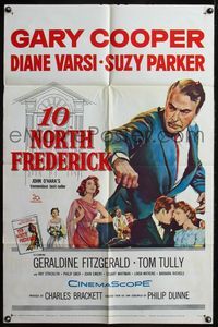 4j025 10 NORTH FREDERICK 1sh '58 Gary Cooper, Diane Varsi, from John O'Hara's best-seller!