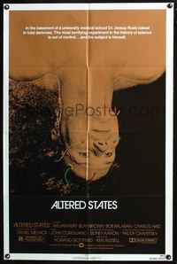 4j051 ALTERED STATES 1sh '80 William Hurt, Paddy Chayefsky, Ken Russell, cool sci-fi image!