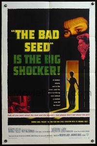 4j084 BAD SEED 1sh '56 the big shocker about really bad terrifying little Patty McCormack!