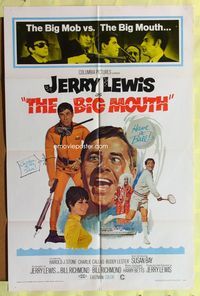 4j116 BIG MOUTH 1sh '67 Jerry Lewis is the Chicken of the Sea, hilarious D.K. spy spoof artwork!