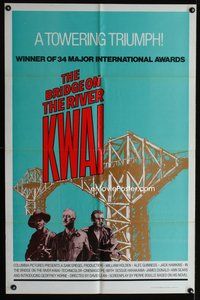 4j145 BRIDGE ON THE RIVER KWAI 1sh R72 William Holden, Alec Guinness, David Lean classic!