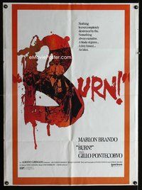 4j152 BURN DS 1sh '70 Marlon Brando profiteers from war, directed by Gillo Pontecorvo!
