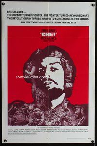 4j174 CHE int'l 1sh '69 art of Omar Sharif as Guevara, Jack Palance as Fidel Castro!