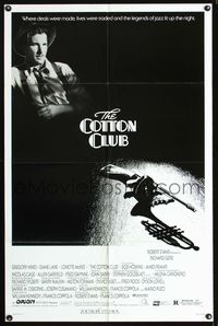 4j195 COTTON CLUB 1sh '84 Francis Ford Coppola directed, Richard Gere, tommy gun & trumpet!