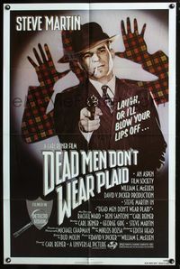 4j205 DEAD MEN DON'T WEAR PLAID 1sh '82 Steve Martin will blow your lips off if you don't laugh!