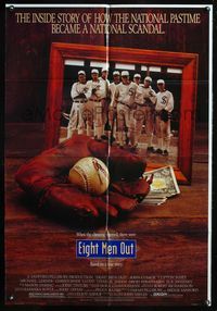 4j236 EIGHT MEN OUT 1sh '88 John Sayles directed, Charlie Sheen, John Cusack, baseball!
