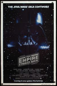 4j242 EMPIRE STRIKES BACK advance 1sh '80 George Lucas sci-fi classic, image of Darth Vader!