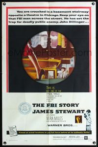 4j254 FBI STORY 1sh '59 Federal detective Jimmy Stewart, Vera Miles!