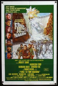 4j276 FORCE 10 FROM NAVARONE 1sh '78 Robert Shaw, Harrison Ford, Britt Ekland, Carl Weathers!