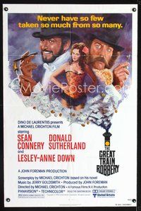 4j310 GREAT TRAIN ROBBERY 1sh '79 Sean Connery, Sutherland & Lesley-Anne Down by Tom Jung!