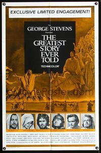 4j311 GREATEST STORY EVER TOLD 1sh '65 George Stevens directed, Max von Sydow as Jesus!