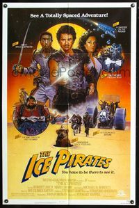 4j373 ICE PIRATES 1sh '84 Robert Urich, Mary Crosby, Michael D. Roberts, Steven Chorney sci-fi art!