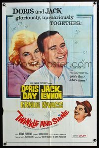 4j392 IT HAPPENED TO JANE 1sh R61 smiling Doris Day & Jack Lemmon, Twinkle & Shine!