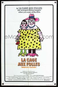 4j426 LA CAGE AUX FOLLES 1sh '79 Edouard Molinaro, Ugo Tognazzi, wacky artwork by Lou Myers!