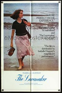 4j429 LACEMAKER reviews style 1sh '77 La Dentelliere, sexy French Isabelle Huppert on beach!