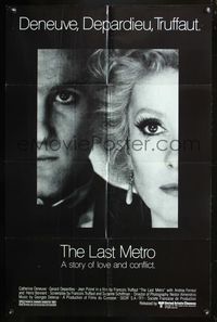 4j446 LAST METRO 1sh '80 Catherine Deneuve, Gerard Depardieu, Francois Truffaut directed!