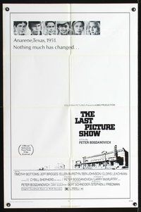 4j450 LAST PICTURE SHOW 1sh '71 Peter Bogdanovich, Jeff Bridges, Ellen Burstyn, Tim Bottoms!
