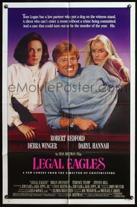 4j463 LEGAL EAGLES 1sh '86 Robert Redford, Daryl Hannah, Debra Winger, directed by Ivan Reitman!
