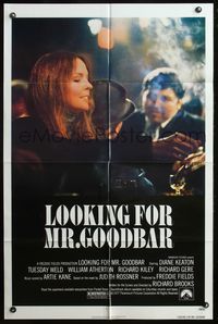 4j498 LOOKING FOR MR. GOODBAR 1sh '77 close up of Diane Keaton, directed by Richard Brooks!