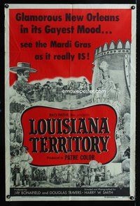 4j505 LOUISIANA TERRITORY style A 1sh '53 New Orleans in its Gayest Mood, Mardi Gras!