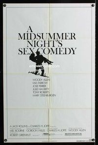4j557 MIDSUMMER NIGHT'S SEX COMEDY 1sh '82 Woody Allen, Mia Farrow, Jose Ferrer!