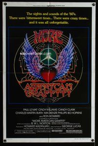 4j586 MORE AMERICAN GRAFFITI style A 1sh '79 cool Mouse/Kelley psychedelic art!