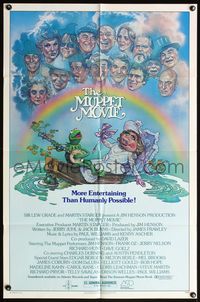 4j602 MUPPET MOVIE 1sh '79 Jim Henson, Drew Struzan art of Kermit the Frog & Miss Piggy!