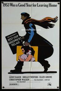 4j630 NEXT STOP GREENWICH VILLAGE style A 1sh '76 cool art of Lenny Baker by Milton Glazer!