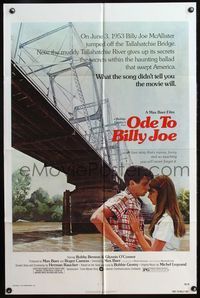 4j651 ODE TO BILLY JOE 1sh '76 Robby Benson & Glynnis O'Connor, movie based on Bobbie Gentry song!