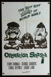 4j672 OPERATION SNATCH military 1sh '62 art of wacky soldier Terry-Thomas!