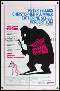 4j745 RETURN OF THE PINK PANTHER 1sh '75 Peter Sellers as Inspector Jacques Clouseau, R.W. art!