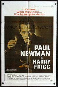 4j773 SECRET WAR OF HARRY FRIGG 1sh '68 Paul Newman in the title role, directed by Jack Smight!
