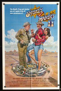 4j815 SMOKEY & THE BANDIT II 1sh '80 Gouzee art of Burt Reynolds, Jackie Gleason & Sally Field!