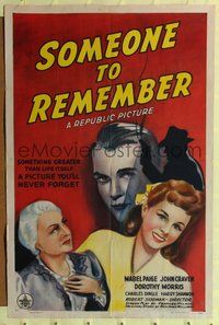 4j820 SOMEONE TO REMEMBER 1sh '43 Mabel Paige dies happy because she thinks she found her grandson!