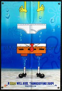4j833 SPONGEBOB SQUAREPANTS MOVIE DS; teaser 1sh '04 Stephen Hillenburg, wacky poster image!