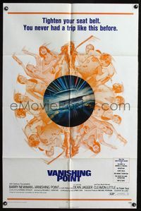 4j966 VANISHING POINT 1sh '71 car chase cult classic, you never had a trip like this before!
