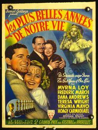 4k015 BEST YEARS OF OUR LIVES Belgian '47 art of Myrna Loy, Fredric March, Virginia Mayo!
