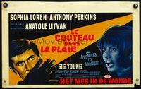 4k046 FIVE MILES TO MIDNIGHT Belgian '63 Le Couteau dans la Plaie, Sophia Loren, Anthony Perkins!