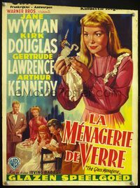 4k052 GLASS MENAGERIE Belgian '50 Tennessee Williams, Jane Wyman thinks she loves Kirk Douglas