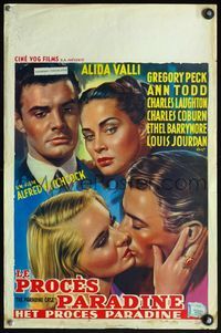4k101 PARADINE CASE Belgian R62 Alfred Hitchcock, art of Gregory Peck, Ann Todd, Alida Valli!
