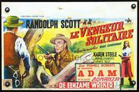 4k119 RIDE LONESOME Belgian '59 Budd Boetticher, art of cowboy Randolph Scott, Karen Steele w/gun!