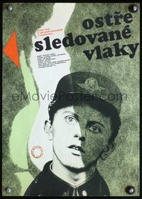 4k162 CLOSELY WATCHED TRAINS Czech 12x17 '66 Ostre Sledovane Vlaky, classic coming-of-age comedy!