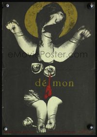 4k166 DEMON Czech 12x17 '65 Brunello Rondi's Il Demonio, bizarre Teissig montage art of woman!