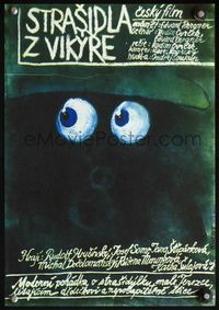 4k167 GHOSTS FROM THE CAGE Czech 11x16 '87 Strasidla z Vikyre, cool Weber art of scared eyes!