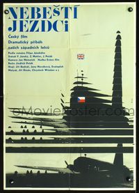 4k212 RIDERS IN THE SKY Czech 23x33 '68 Polak's Nebesti jezdci, cool image of military planes!